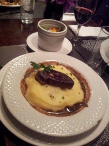 Parmentier de marcassin et escalope de foie gras chaud