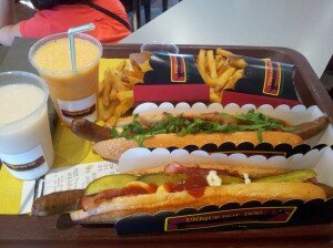 Un plateau de chez unique hot-dog