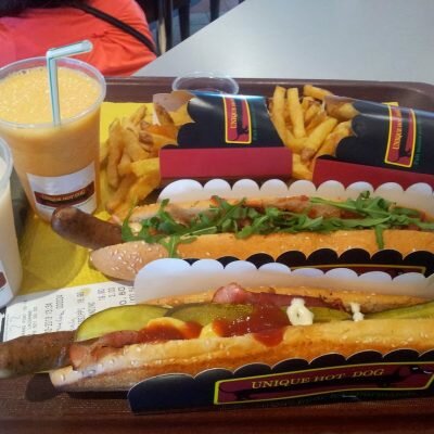 Un plateau de chez unique hot-dog