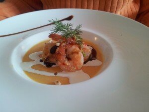 Panna Cotta de courge et gambas à l'auberge de la Couronne