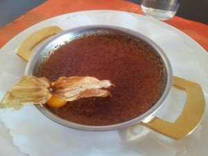 Crème brûlée au vin cuit à l'auberge de la Couronne