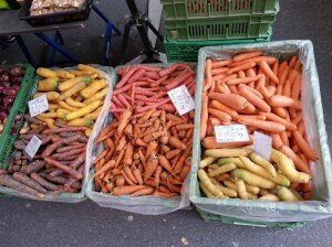 Carottes colorées à Lausanne