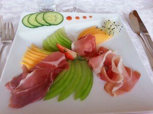 Jambon et melon au Rocheray