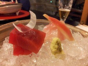 Sashimi de thon et saumon